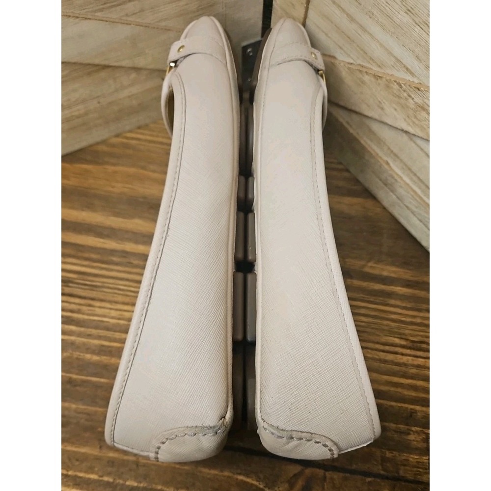 Michael Kors Sz 7.5 Blush Leather Fulton Moccasin Ballet Flats Gold MK Logo #437 - Picture 5 of 8